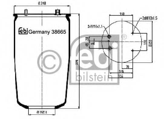 FEBI BILSTEIN 38665 Кожух пневматичної ресори