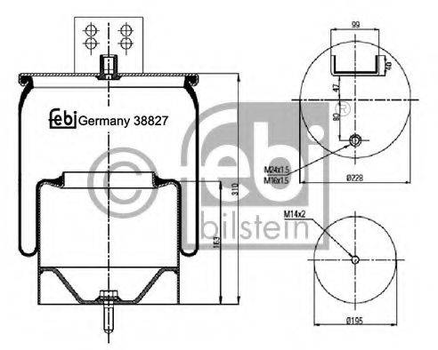 FEBI BILSTEIN 38827 Кожух пневматичної ресори