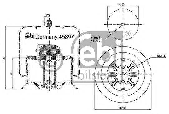 FEBI BILSTEIN 45897 Кожух пневматичної ресори