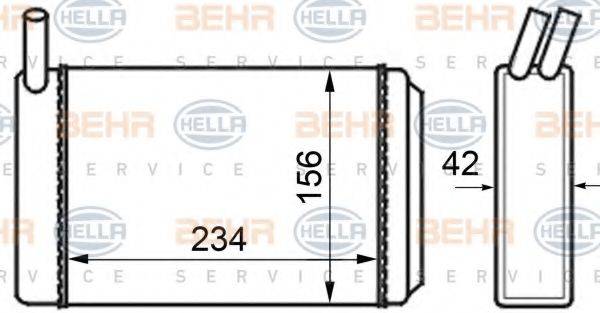 BEHR HELLA SERVICE 8FH351024211 Теплообмінник, опалення салону