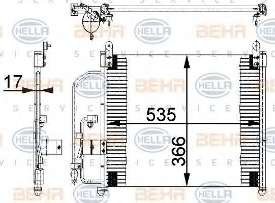 BEHR HELLA SERVICE 8FC351037221 Конденсатор, кондиціонер