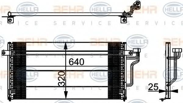 BEHR HELLA SERVICE 8FC351037371 Конденсатор, кондиціонер