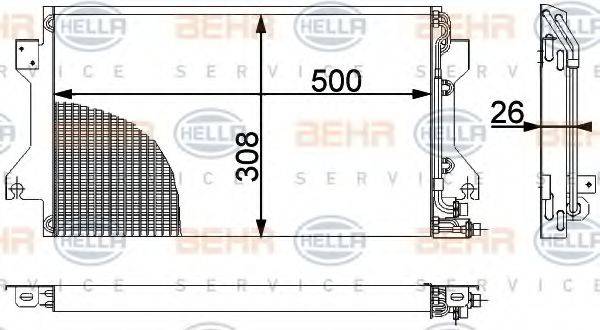 BEHR HELLA SERVICE 8FC351038381 Конденсатор, кондиціонер