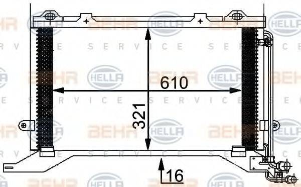 BEHR HELLA SERVICE 8FC351038501 Конденсатор, кондиціонер