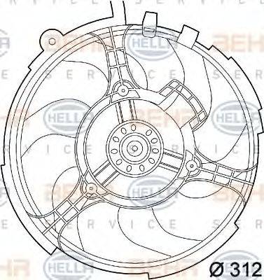 BEHR HELLA SERVICE 8EW351039531 Вентилятор, охолодження двигуна