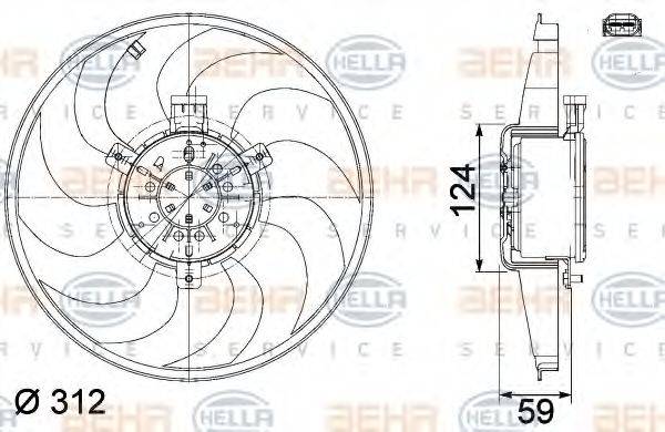 BEHR HELLA SERVICE 8EW351041261 Вентилятор, охолодження двигуна