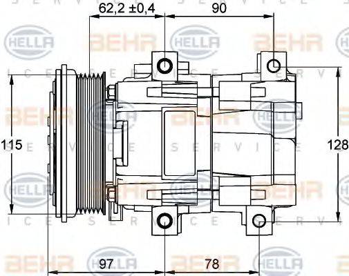 BEHR HELLA SERVICE 8FK351113191 Компресор, кондиціонер