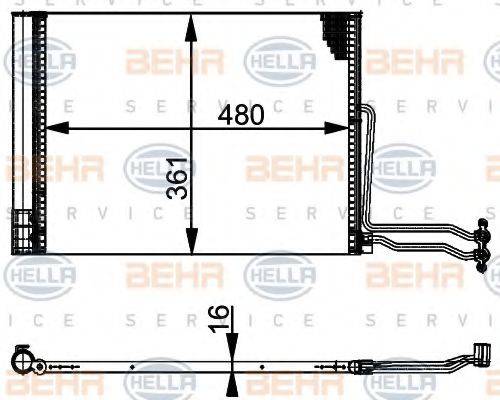 BEHR HELLA SERVICE 8FC351301301 Конденсатор, кондиціонер