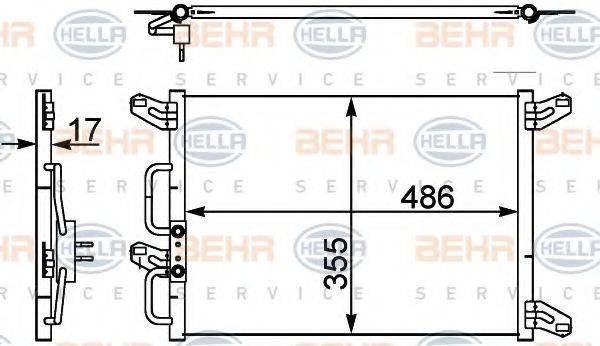 BEHR HELLA SERVICE 8FC351302411 Конденсатор, кондиціонер