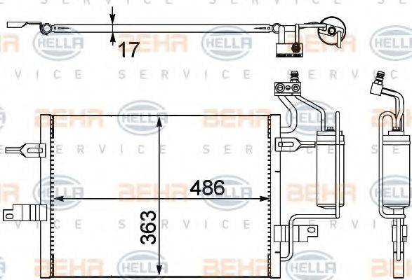 BEHR HELLA SERVICE 8FC351302481 Конденсатор, кондиціонер