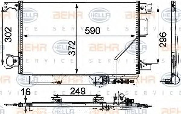 BEHR HELLA SERVICE 8FC351303411 Конденсатор, кондиціонер