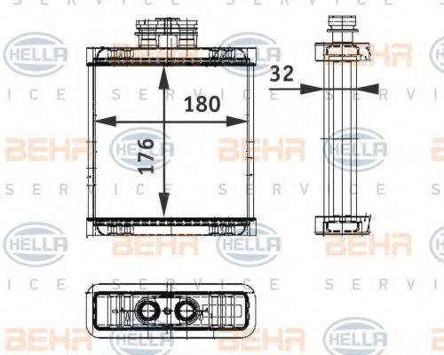 BEHR HELLA SERVICE 8FH351311111 Теплообмінник, опалення салону