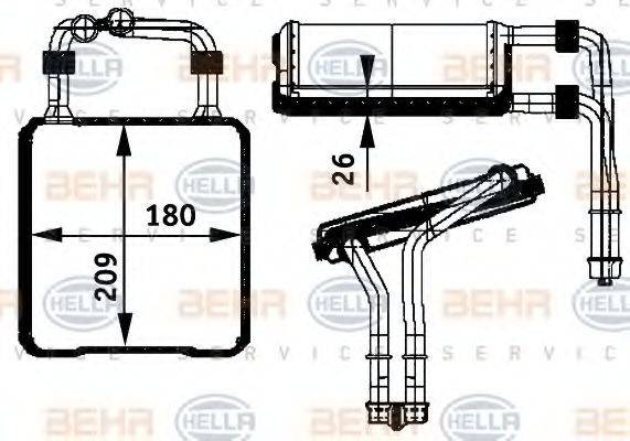 BEHR HELLA SERVICE 8FH351311191 Теплообмінник, опалення салону