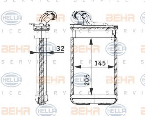 BEHR HELLA SERVICE 8FH351311301 Теплообмінник, опалення салону