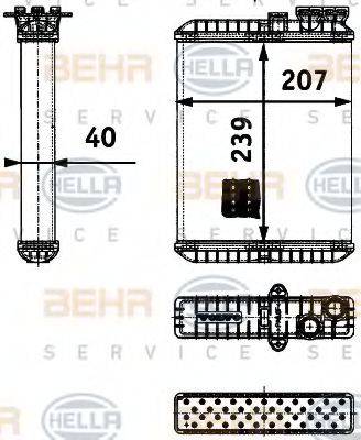 BEHR HELLA SERVICE 8FH351311391 Теплообмінник, опалення салону