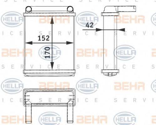 BEHR HELLA SERVICE 8FH351312521 Теплообмінник, опалення салону