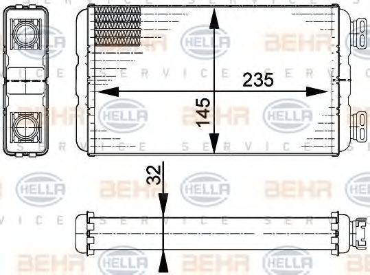 BEHR HELLA SERVICE 8FH351313011 Теплообмінник, опалення салону