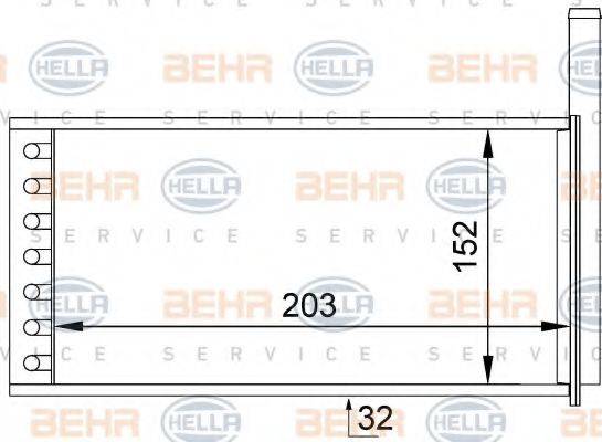 BEHR HELLA SERVICE 8FH351313231 Теплообмінник, опалення салону