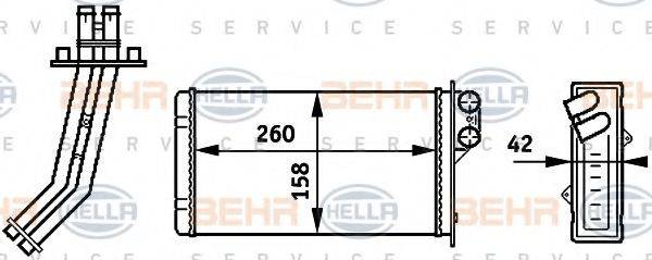 BEHR HELLA SERVICE 8FH351313311 Теплообмінник, опалення салону