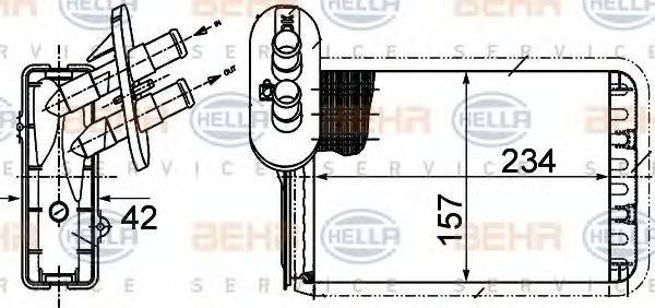 BEHR HELLA SERVICE 8FH351313451 Теплообмінник, опалення салону