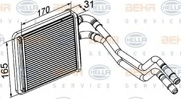 BEHR HELLA SERVICE 8FH351315591 Теплообмінник, опалення салону