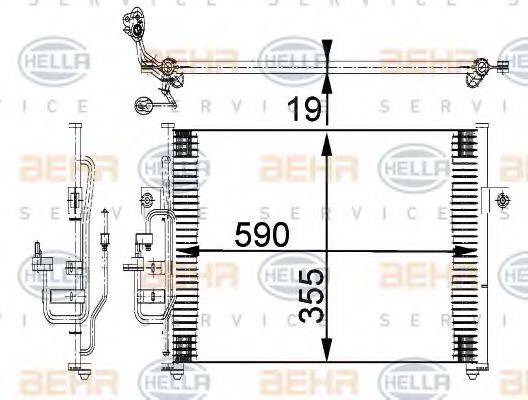 BEHR HELLA SERVICE 8FC351318021 Конденсатор, кондиціонер