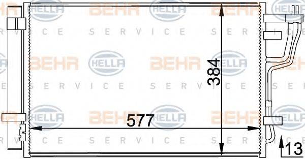 BEHR HELLA SERVICE 8FC351318441 Конденсатор, кондиціонер