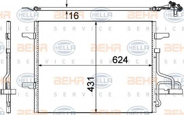 BEHR HELLA SERVICE 8FC351319401 Конденсатор, кондиціонер