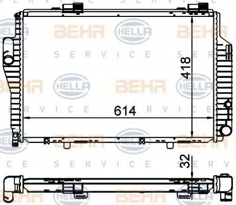 BEHR HELLA SERVICE 8MK376701714 Радіатор, охолодження двигуна