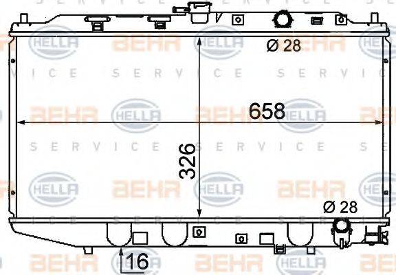 BEHR HELLA SERVICE 8MK376706681 Радіатор, охолодження двигуна