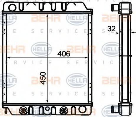 BEHR HELLA SERVICE 8MK376706791 Радіатор, охолодження двигуна