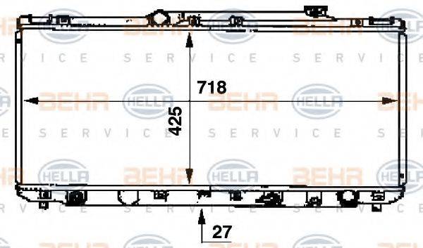 BEHR HELLA SERVICE 8MK376707391 Радіатор, охолодження двигуна