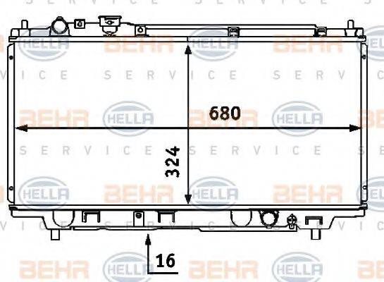 BEHR HELLA SERVICE 8MK376707471 Радіатор, охолодження двигуна