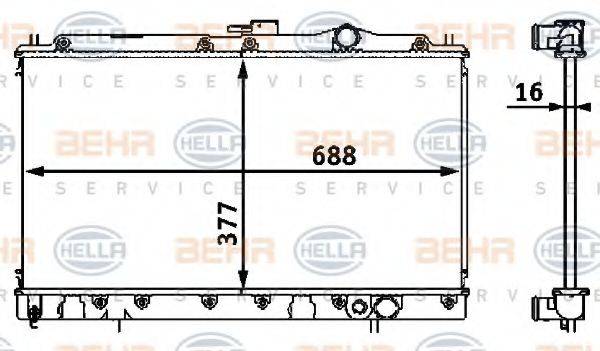 BEHR HELLA SERVICE 8MK376708111 Радіатор, охолодження двигуна