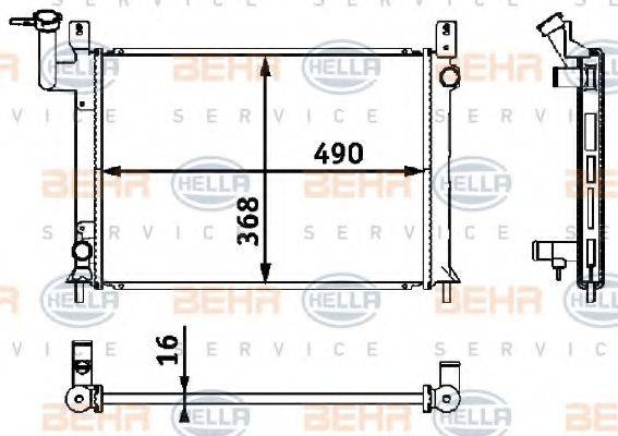 BEHR HELLA SERVICE 8MK376708241 Радіатор, охолодження двигуна