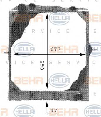 BEHR HELLA SERVICE 8MK376709421 Радіатор, охолодження двигуна