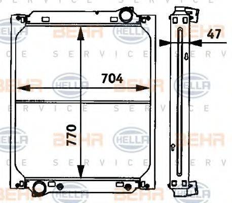 BEHR HELLA SERVICE 8MK376709761 Радіатор, охолодження двигуна