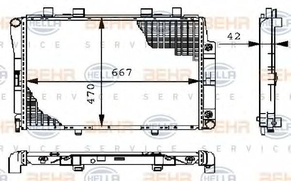 BEHR HELLA SERVICE 8MK376711161 Радіатор, охолодження двигуна