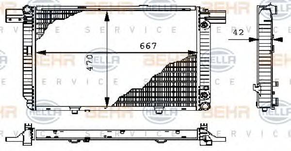 BEHR HELLA SERVICE 8MK376711181 Радіатор, охолодження двигуна