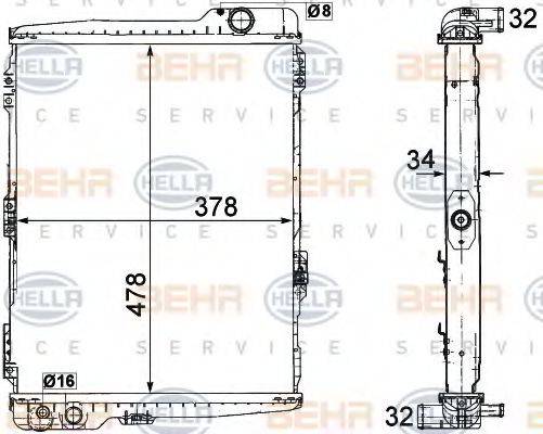 BEHR HELLA SERVICE 8MK376711274 Радіатор, охолодження двигуна