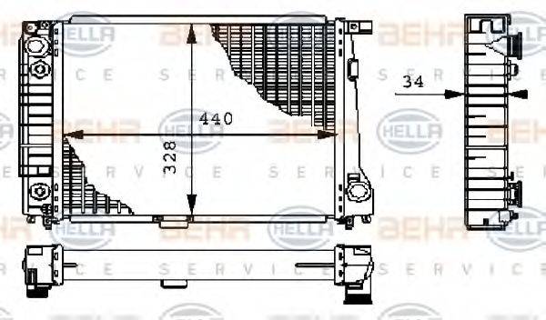 BEHR HELLA SERVICE 8MK376711421 Радіатор, охолодження двигуна