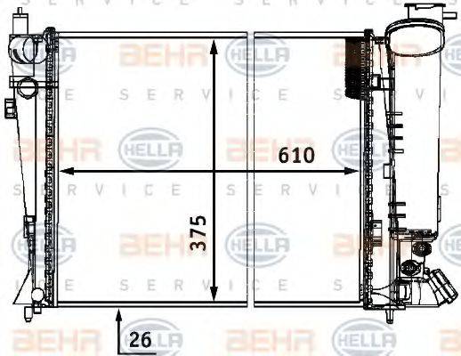 BEHR HELLA SERVICE 8MK376711491 Радіатор, охолодження двигуна