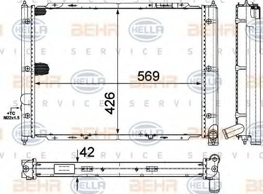 BEHR HELLA SERVICE 8MK376713631 Радіатор, охолодження двигуна