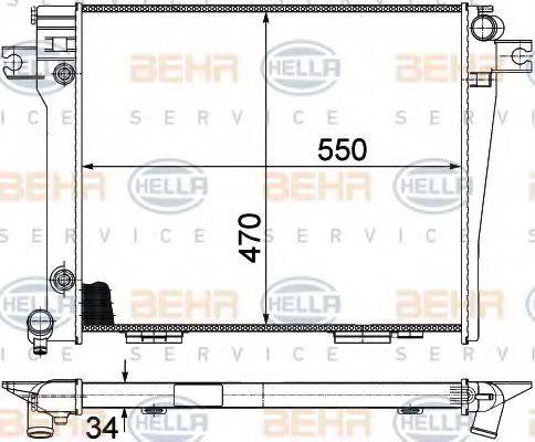 BEHR HELLA SERVICE 8MK376714031 Радіатор, охолодження двигуна