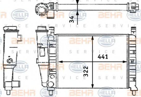 BEHR HELLA SERVICE 8MK376714051 Радіатор, охолодження двигуна