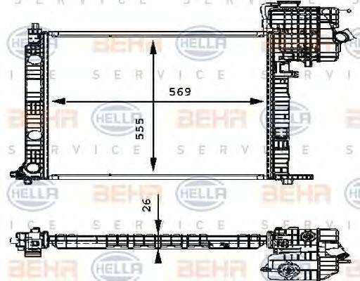 BEHR HELLA SERVICE 8MK376714321 Радіатор, охолодження двигуна