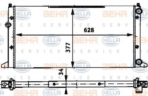 BEHR HELLA SERVICE 8MK376715021 Радіатор, охолодження двигуна