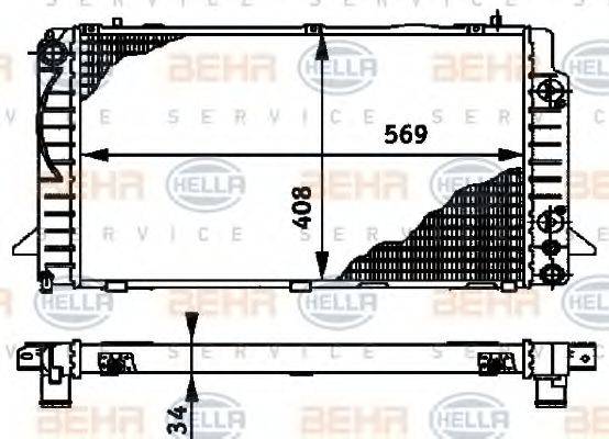 BEHR HELLA SERVICE 8MK376715161 Радіатор, охолодження двигуна