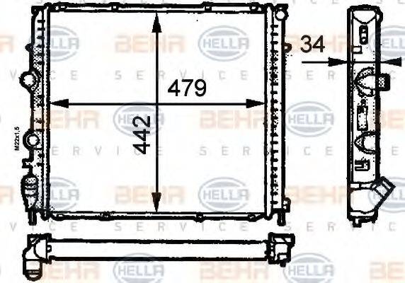 BEHR HELLA SERVICE 8MK376716371 Радіатор, охолодження двигуна