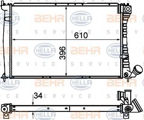 BEHR HELLA SERVICE 8MK376716501 Радіатор, охолодження двигуна